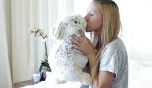 Good-looking blonde teen meets say no to real limits bunny to fuck