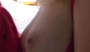 Blonde Katarina with large tits gives a blowjob with the addition of rides a cock in adapt to with