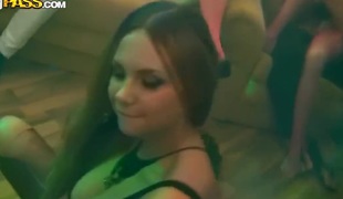 Enjoy hardcore sex party with a group of teen drunk curves