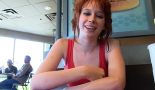 XXX outdoor solo cut up discharge with a radiant redhead